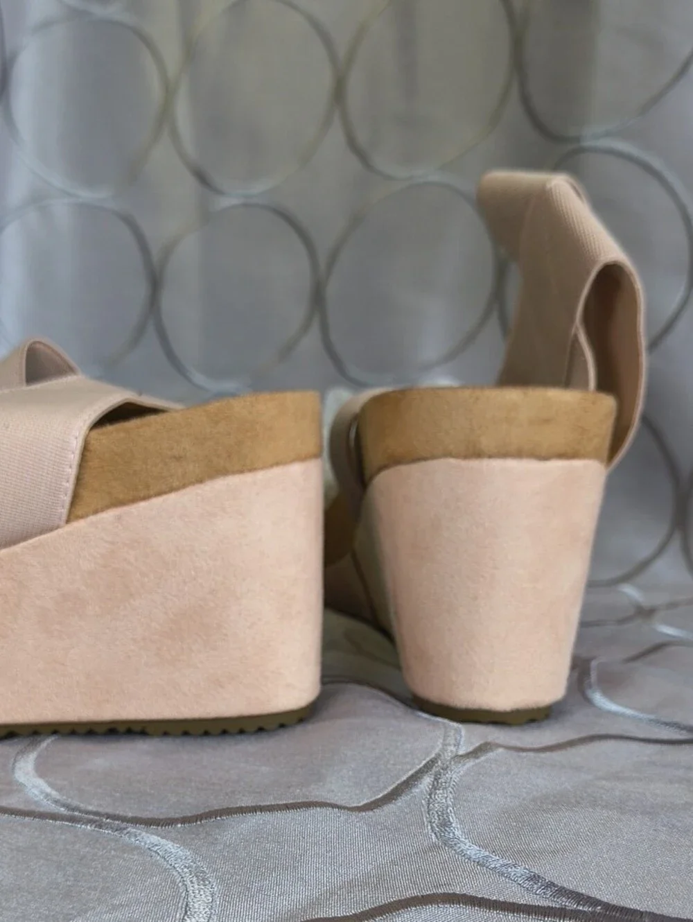 Dream Pairs Blush Suede Ankle Strap Wedge Sandals SS3